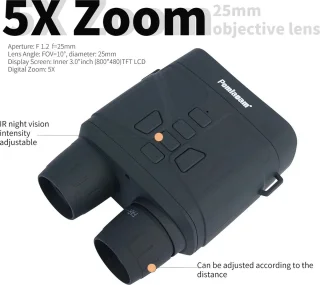 Nachtkijker digitaal 3 inch LCD 5x zoom zwart