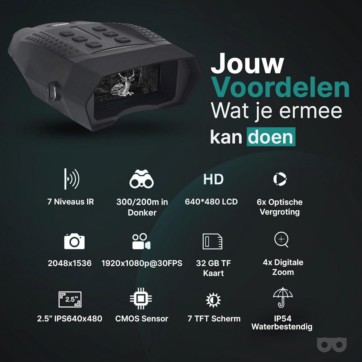 Wat vinden we goed aan de Nachtkijker HD met Digitale Camera en 32GB SD Kaart
