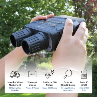 Nachtkijker infrarood 300m LCD 2,3" 4x zoom met opname tas