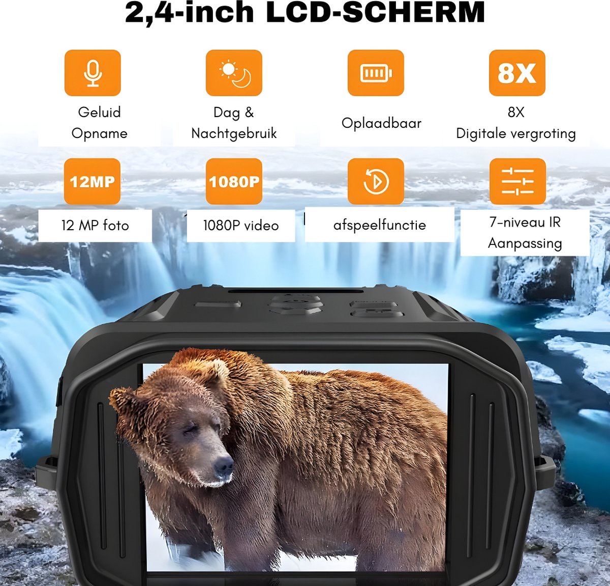 Wat vinden we goed aan de Nachtkijker Verrekijker Zwart 8x Digitale Zoom