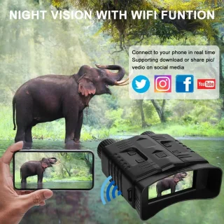 Nachtzicht Verrekijker 10x Digitaal Zoom 4K Infrarood Wifi