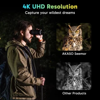 Nachtzicht verrekijker 4K full-color digitale zoom - zwart
