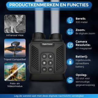 Nereb 4K Ultra HD Nachtkijker 40MP