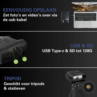 Night Vision 4K Warmtebeeld Verrekijker 300m
