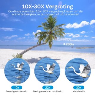 Professionele Nachtkijker 10-30x50 Zwart