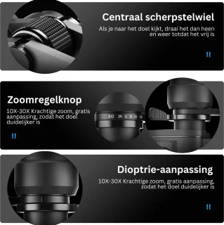 Professionele Nachtkijker 10-30x50 Zwart