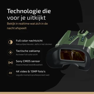 Verranox Full-Color Nachtkijker Digitale Verrekijker 4K