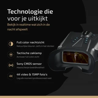 Verranox Full-Color Nachtkijker Zwart 4K Digitale Verrekijker
