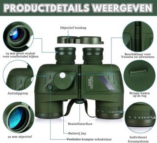 Wat vinden we goed aan de Verrekijker 10x50 - Marineblauw