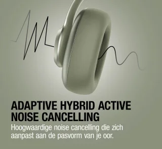 Fresh 'n Rebel Clam Ace 2 – Draadloze Bluetooth Koptelefoon met Active Noise Cancelling – 100+ uur Speeltijd - Met volume wiel - Dried Green