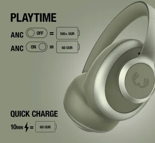 Fresh 'n Rebel Clam Ace 2 – Draadloze Bluetooth Koptelefoon met Active Noise Cancelling – 100+ uur Speeltijd - Met volume wiel - Dried Green