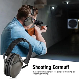 Noise Cancelling Headsets, Earmuffs Adjustable Noise Cancelling Hearing Protection Antinoise Noise Cancelling Headset Adult Child for Shooting (Army Green), Army green