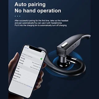 Bluetooth Earphone, Wireless Hands-Free Headphones, Noise Cancelling Headphones, IPX7 Waterproof, BT5.1, for Work, Car Driving, Business, Sports (YYK‑525