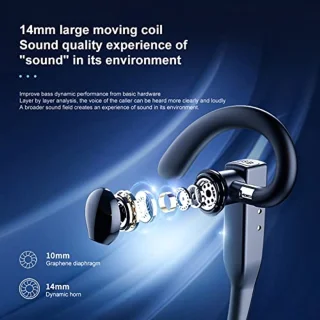 Bluetooth Earphone, Wireless Hands-Free Headphones, Noise Cancelling Headphones, IPX7 Waterproof, BT5.1, for Work, Car Driving, Business, Sports (YYK‑525