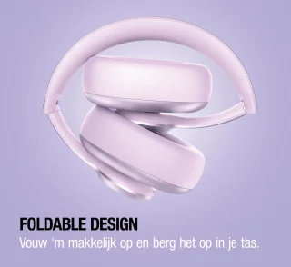 Fresh 'n Rebel Clam Ace 2 – Draadloze Bluetooth Koptelefoon met Active Noise Cancelling – 100+ uur Speeltijd - Met volume wiel - Dreamy Lilac