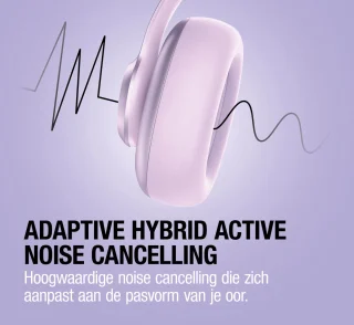 Fresh 'n Rebel Clam Ace 2 – Draadloze Bluetooth Koptelefoon met Active Noise Cancelling – 100+ uur Speeltijd - Met volume wiel - Dreamy Lilac