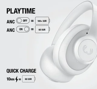 Fresh 'n Rebel Clam Ace 2 – Draadloze Bluetooth Koptelefoon met Active Noise Cancelling – 100+ uur Speeltijd - Met volume wiel - Ice Grey