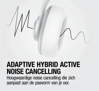 Fresh 'n Rebel Clam Ace 2 – Draadloze Bluetooth Koptelefoon met Active Noise Cancelling – 100+ uur Speeltijd - Met volume wiel - Ice Grey