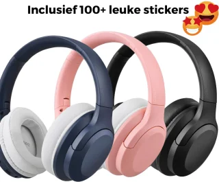Koptelefoon voor Kinderen met Noise Cancelling ANC - Microfoon – Bluetooth – Geluidsdempend - Draadloze Hoofdtelefoon Kind - Zwart