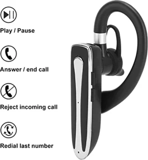 Sports Headset with Charging Case, Headsets for Mobile Phones Noise Cancelling Handsfree Earphone Built-in Microphone, Wireless One Ear Earphone for Business Sports