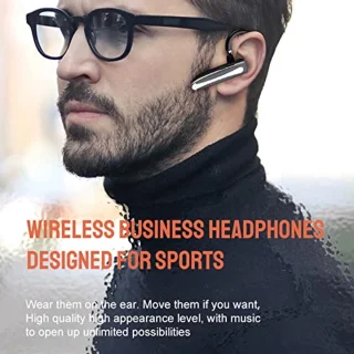 Sports Headset with Charging Case, Headsets for Mobile Phones Noise Cancelling Handsfree Earphone Built-in Microphone, Wireless One Ear Earphone for Business Sports