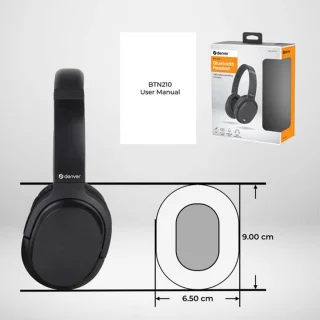 Denver - 2 in 1 - Bluetooth Draadloze & Bedraad Koptelefoon - Inclusief AUX Kabel - Active Noise Canceling - Draadloos of met draad - Handsfree Bellen - Zwart
