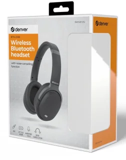 Denver - 2 in 1 - Bluetooth Draadloze & Bedraad Koptelefoon - Inclusief AUX Kabel - Active Noise Canceling - Draadloos of met draad - Handsfree Bellen - Zwart