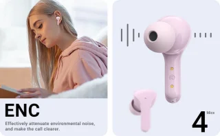 ACEFAST T6 Draadloze oordopjes Pink Lotus