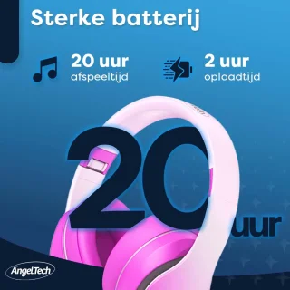 AngelTech Over Ear Draadloze Kinderkoptelefoon met Microfoon Roze of Blauw