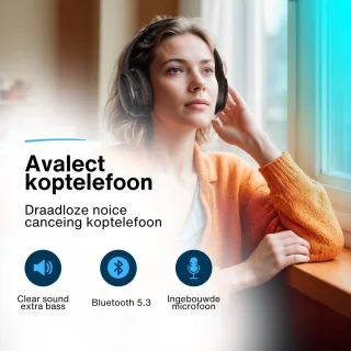 Avalect ClarityPro 2024 Draadloze Over-ear Hoofdtelefoon Zwart
