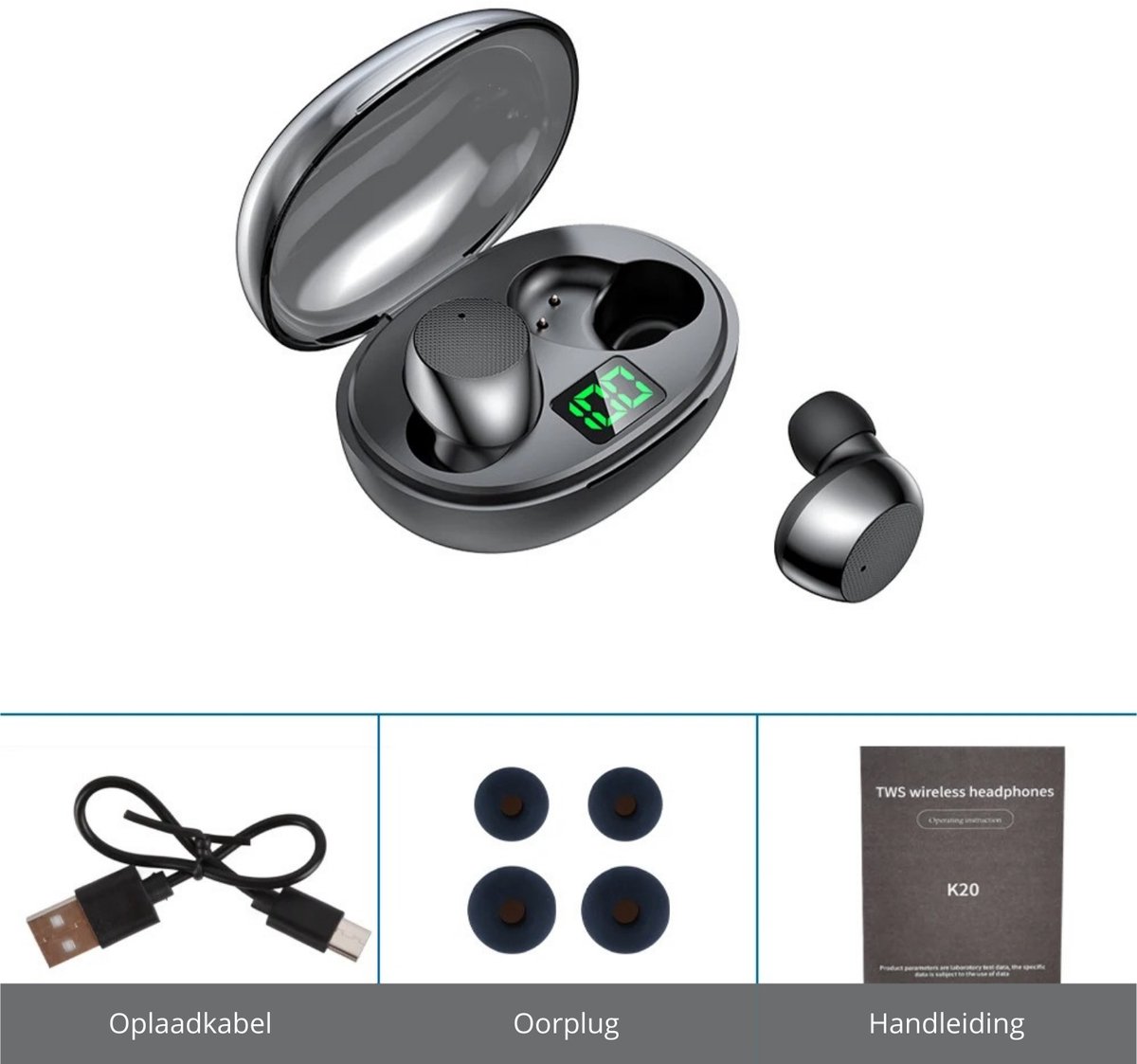 BellissiBo® Draadloze Bluetooth Oortjes Zwart