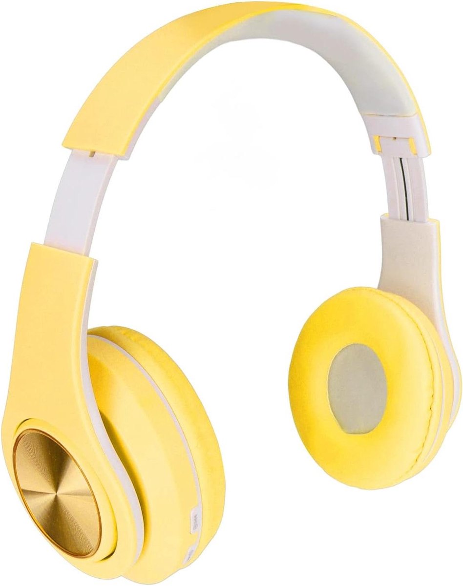 De Bluetooth 5.0 Foldable Over-ear Headphones Yellow in één oogopslag