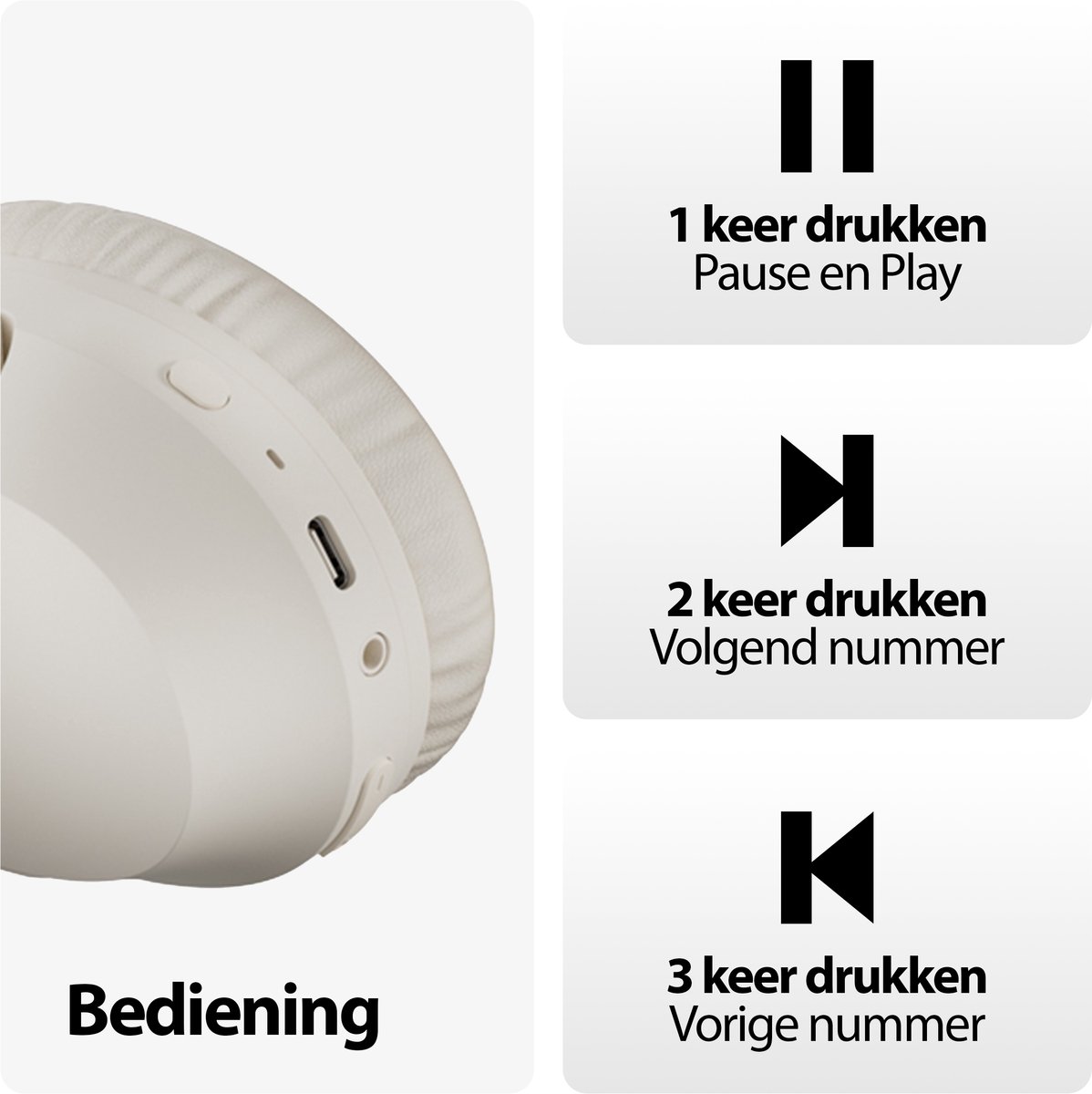 Wat vinden we goed aan de Bluetooth 5.3 Draadloze Koptelefoon Beige