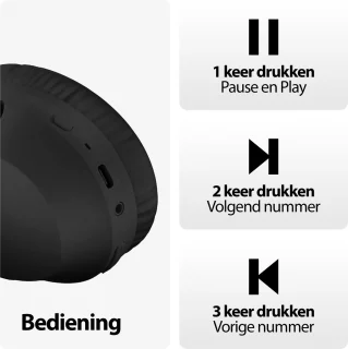 Bluetooth 5.3 Draadloze Koptelefoon Zwart