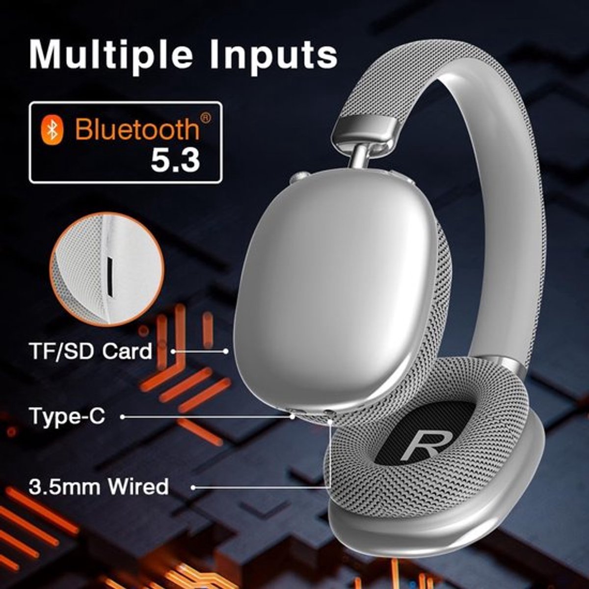 Draadloze Bluetooth Over-Ear Hoofdtelefoon met Microfoon