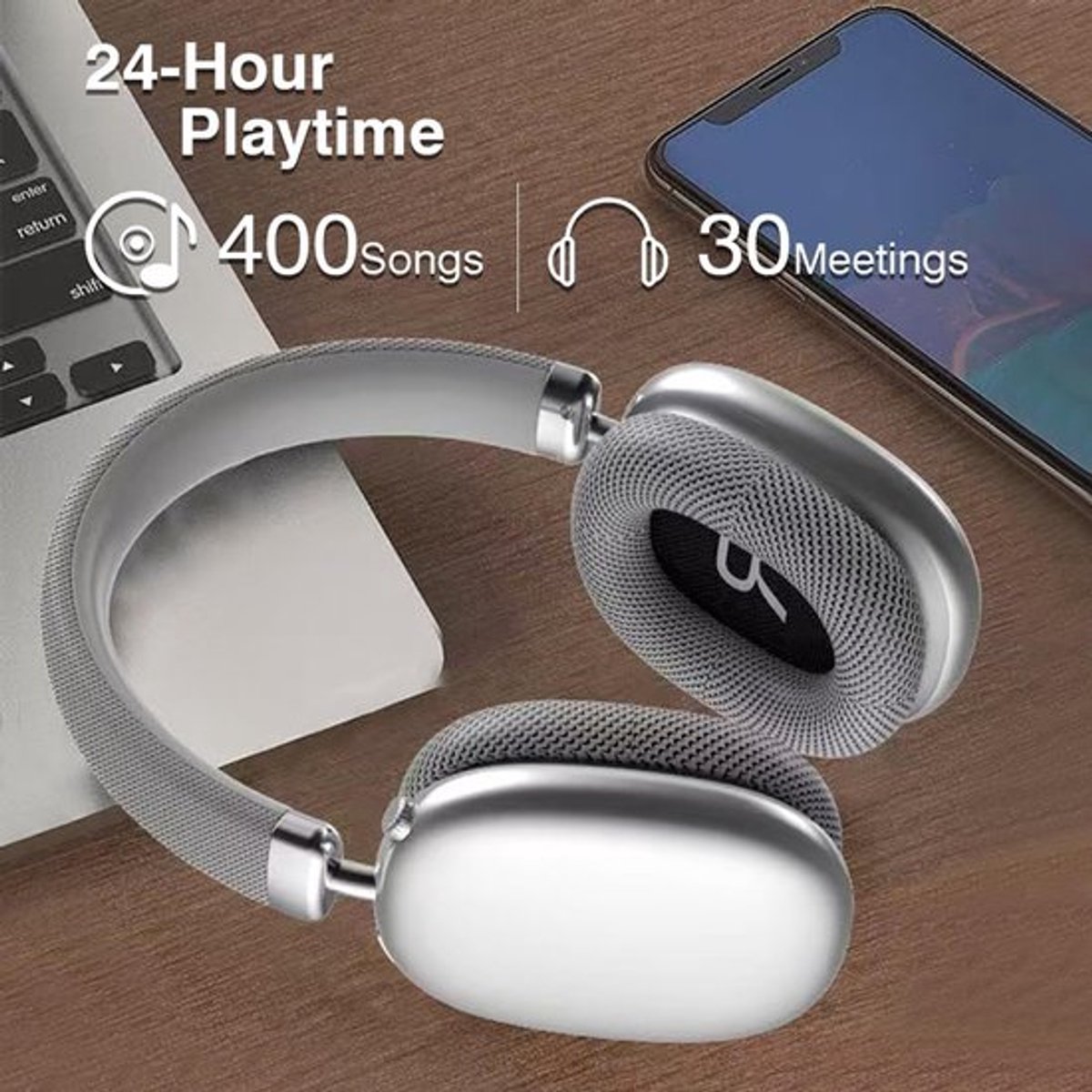 Draadloze Bluetooth Over-Ear Hoofdtelefoon met Microfoon