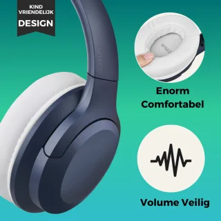 Draadloze Kinderhoofdtelefoon Bluetooth Blauw ANC