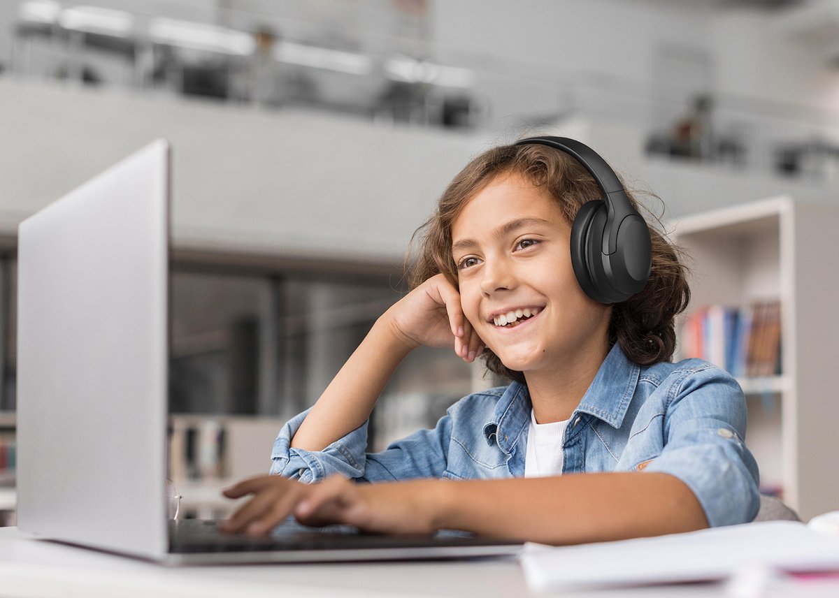Draadloze Kinderkoptelefoon Bluetooth Zwart ANC