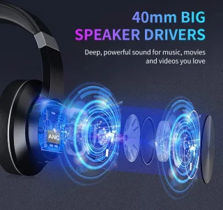 DrPhone ANC-E11 Bluetooth Over Ear Koptelefoon Zwart
