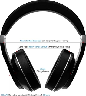 DrPhone ANC-E11 Bluetooth Over Ear Koptelefoon Zwart