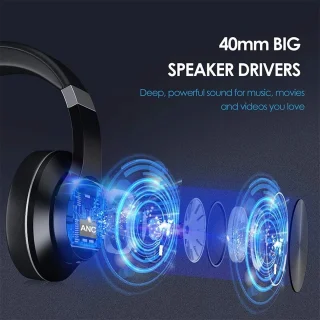 DrPhone ANC-E11 Bluetooth Over Ear Koptelefoon Zwart