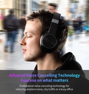 DrPhone ANC-E11 Bluetooth Over Ear Koptelefoon Zwart