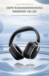 DrPhone SonicWave Over-Ear Koptelefoon - Zwart