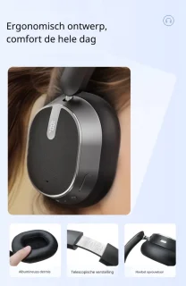 DrPhone SonicWave Over-Ear Koptelefoon - Zwart