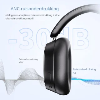 DrPhone SonicWave Over-Ear Koptelefoon - Zwart