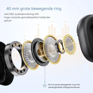 DrPhone SonicWave Over-Ear Koptelefoon - Zwart