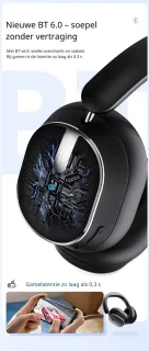 DrPhone SonicWave Over-Ear Koptelefoon - Zwart