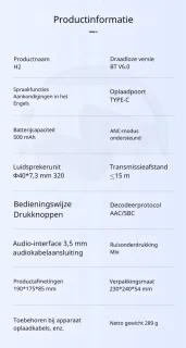 DrPhone SonicWave Over-Ear Koptelefoon - Zwart