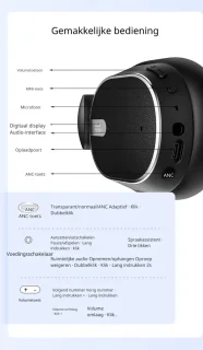 DrPhone SonicWave Over-Ear Koptelefoon - Zwart
