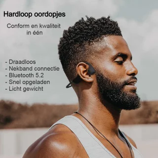 Dutch Wanted RunS22 Draadloze Sportkoptelefoon Zwart